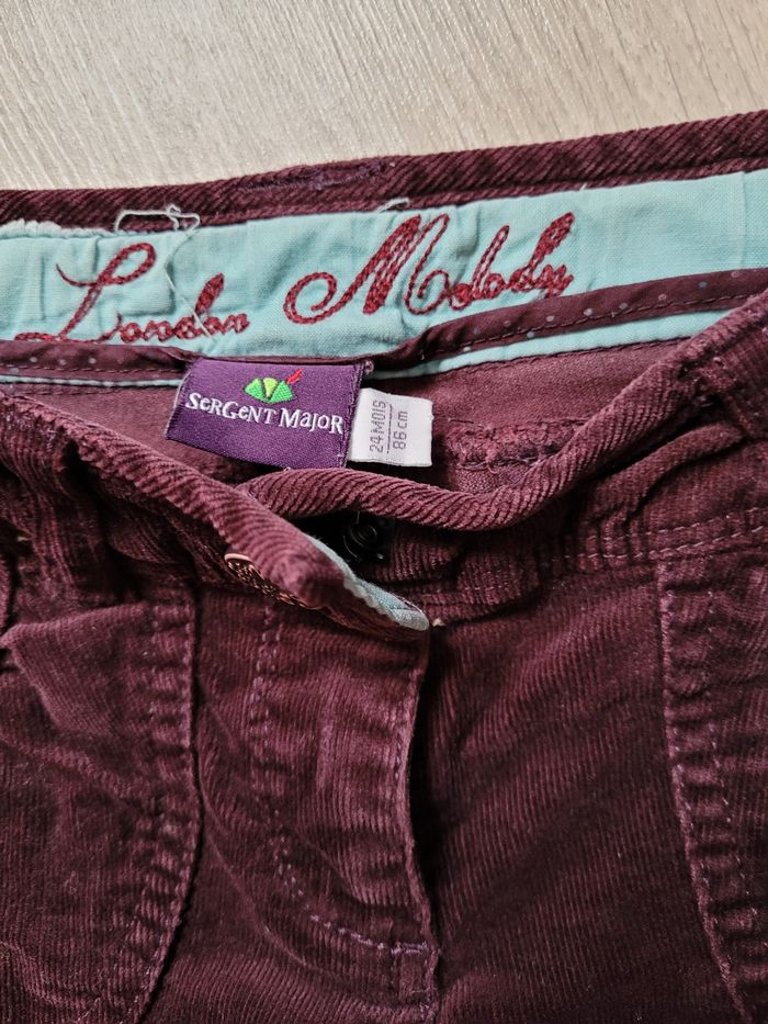 Pantalon velours et tee-shirt manches longues col chemise 24 mois 86 cm Sergent-major - photo numéro 3