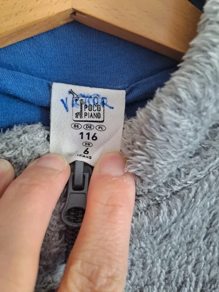 Veste polaire chaude garçon tbe grise poco piano 5-6 ans - photo numéro 2