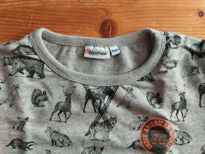 Sweat garçon imprimé animaux – PocoPiano – 8 ans – TBE - photo numéro 3