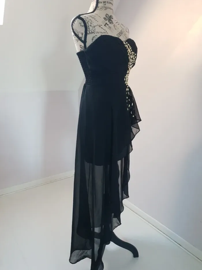 🖤 Robe bustier noire asymétrique – Eva & Lola – Taille S – Très bon état - photo numéro 4