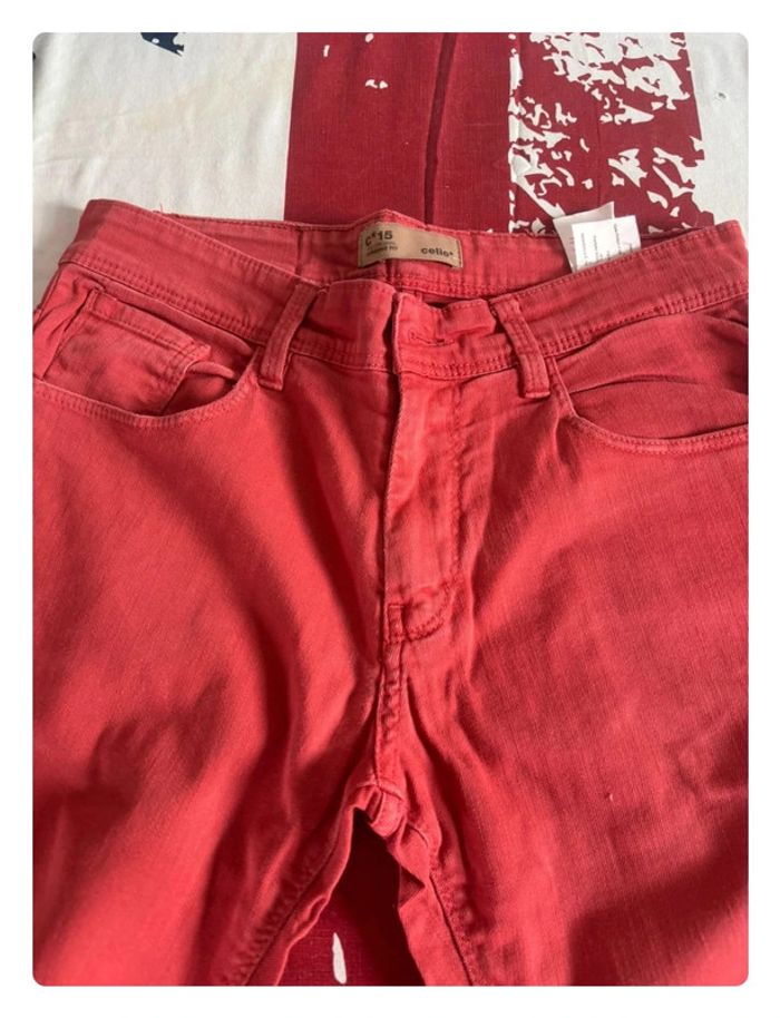 Jeans Celio rouge straight fit taille 38 C15 - photo numéro 17