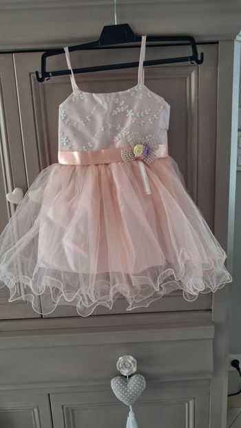 Robe de cérémonie rose et tulle 4 anseta