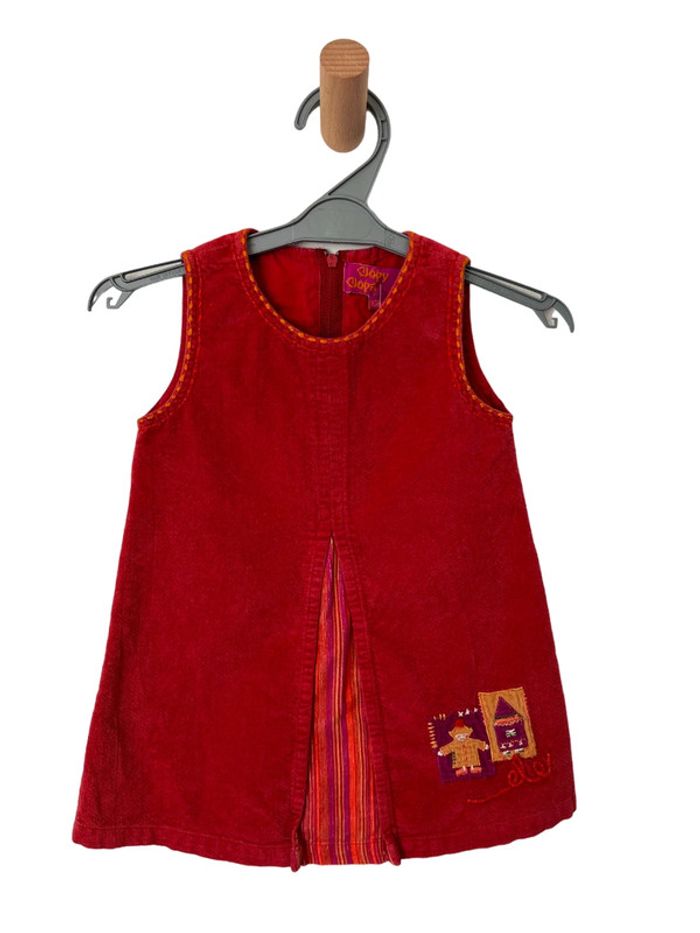 Robe sans manche en velours couleur rouille - Clopy Clopa 12 mois