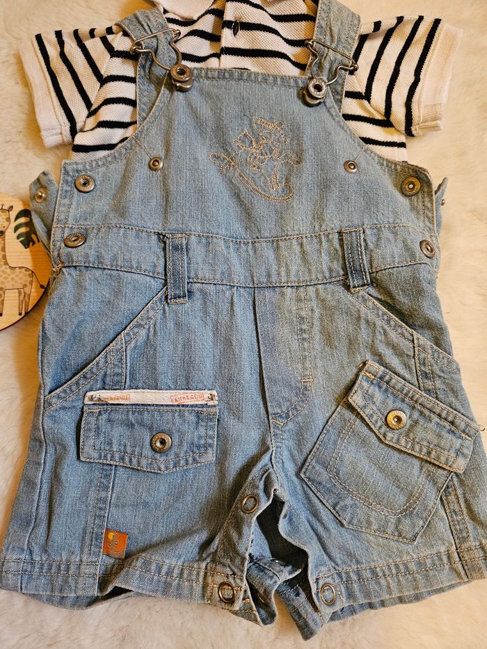 Ensemble polo salopette short 3 mois - photo numéro 2