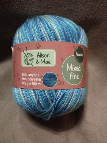 * 1 pelote bleus blanc Mixed fine par Alison & Mae