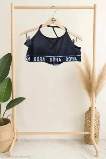 Brassière de sport noire • Oôra