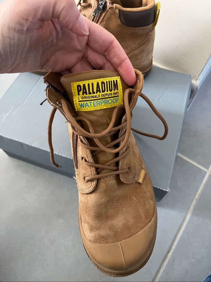 Bottines palladium marron camel, 34, comme neuve - photo numéro 2