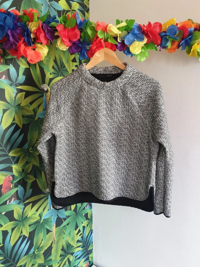 Top zara chiné noir