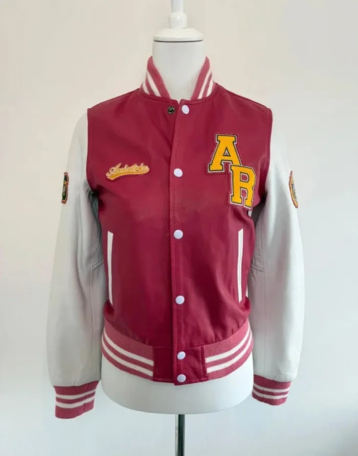 Veste bomber Aviatrix en cuir femme rose taille M très bon état - photo numéro 2
