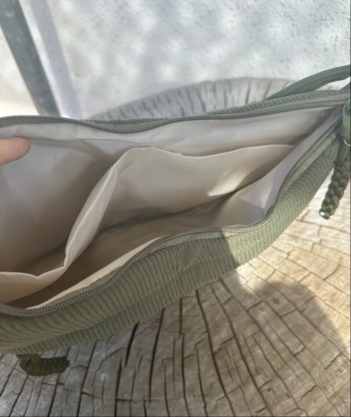 Sac à main kaki velours côtelé - photo numéro 5