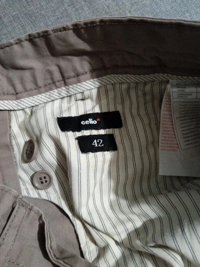 C61 pantalon marron celio 42 - photo numéro 3