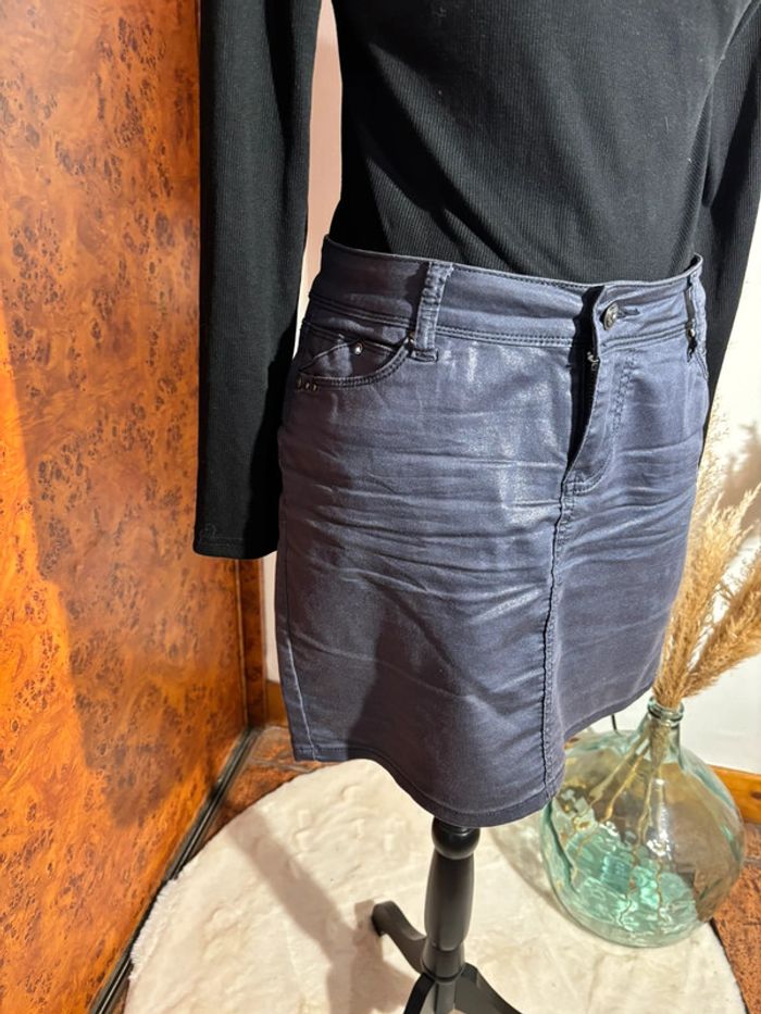 Jupe en jean enduit bonobo - Taille 38 - photo numéro 2