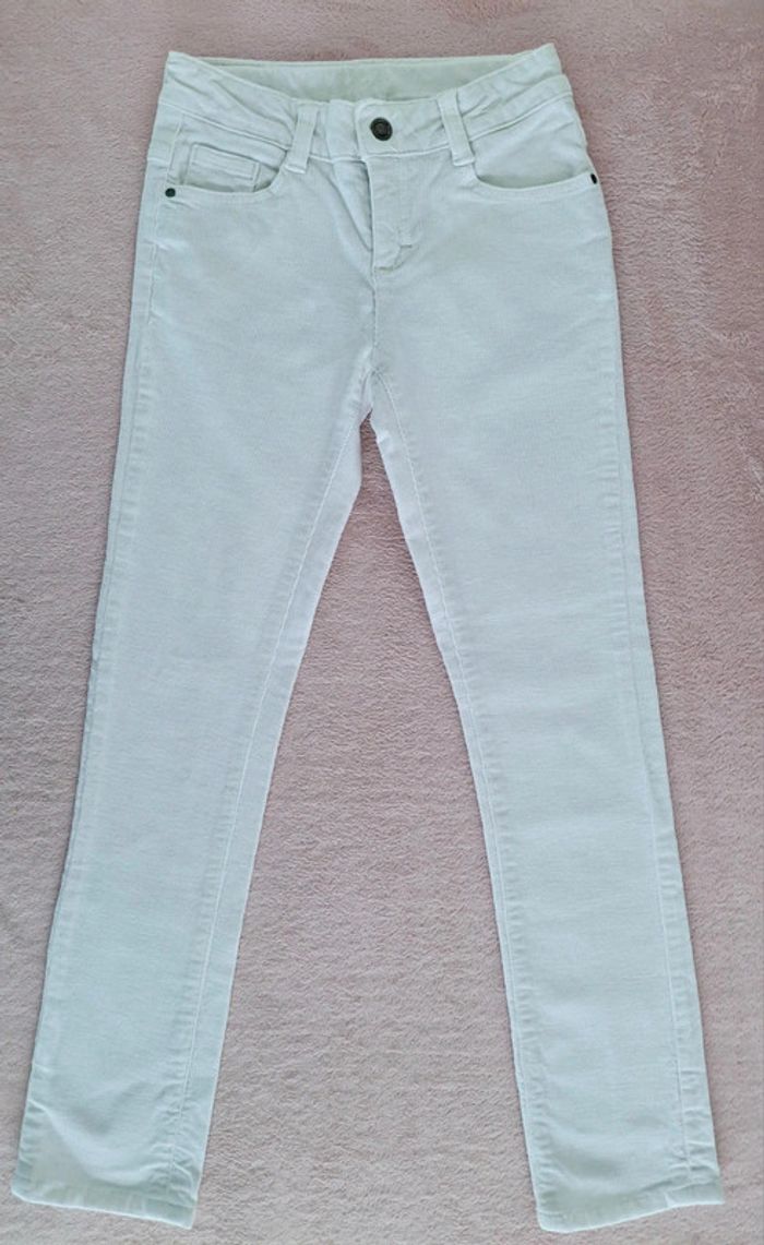 Pantalon skinny velours côtelé rose clair Cyrillus 9 ans