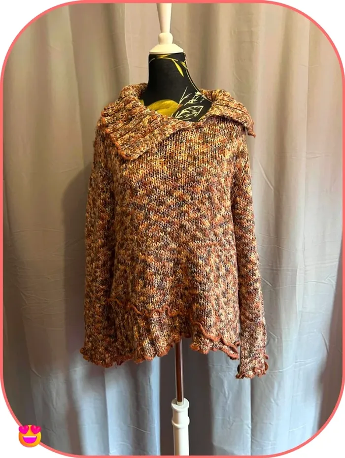 Pull Tricoté Col Large Zilae - Taille XXL - Vintage