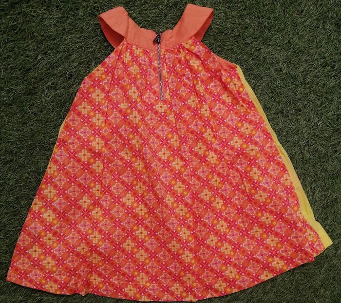 Jolie petite robe jaune et orange papillons - photo numéro 4