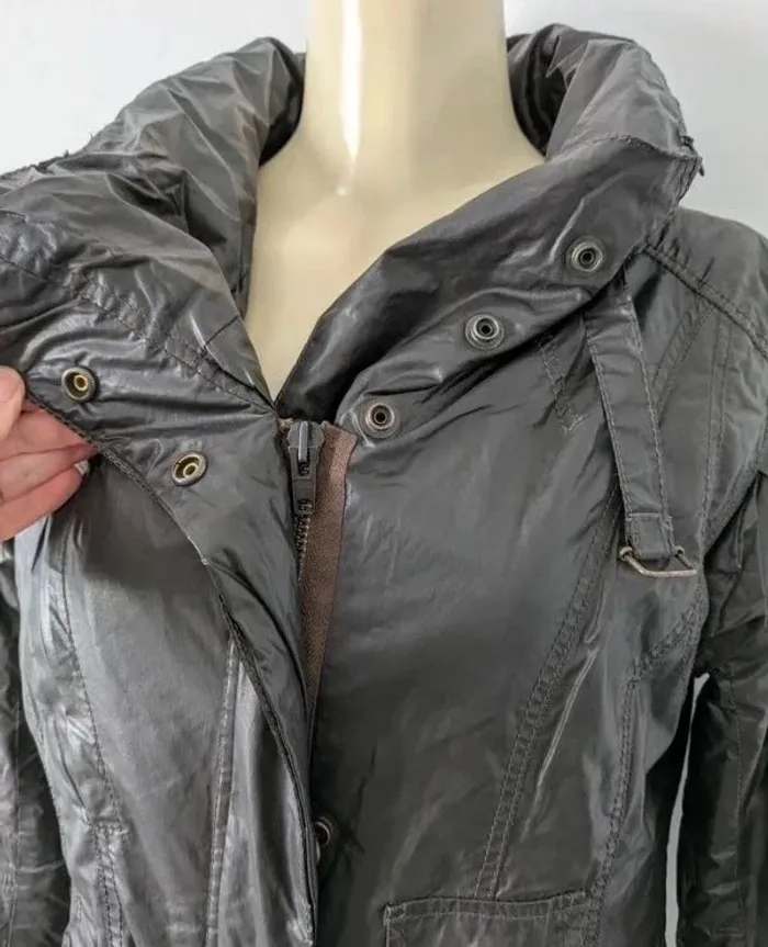 Parka manteau marron imperméable - IKKS - taille 36 - photo numéro 3