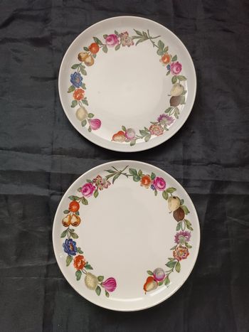 Paire assiettes porcelaine de Paris 