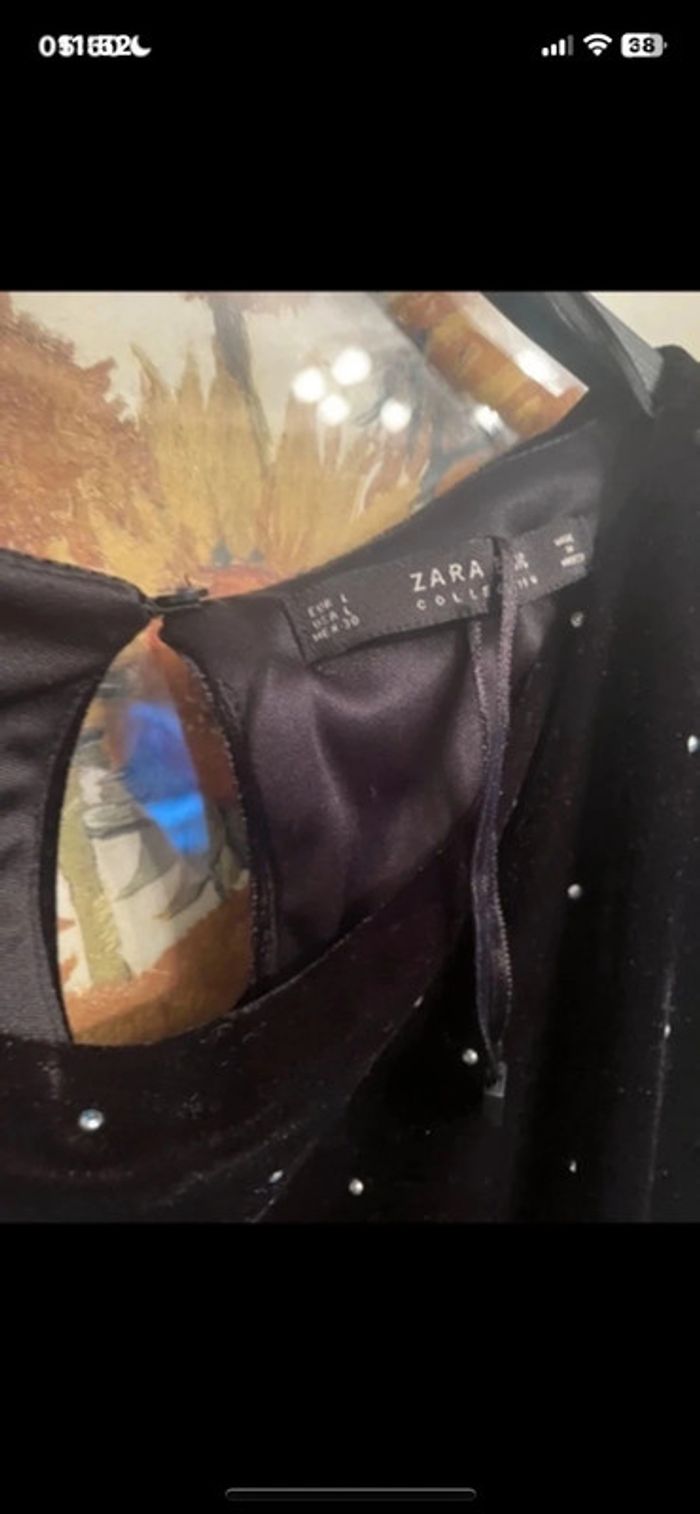 Robe crayon en velours de tailleur, Zara, taille L - photo numéro 2