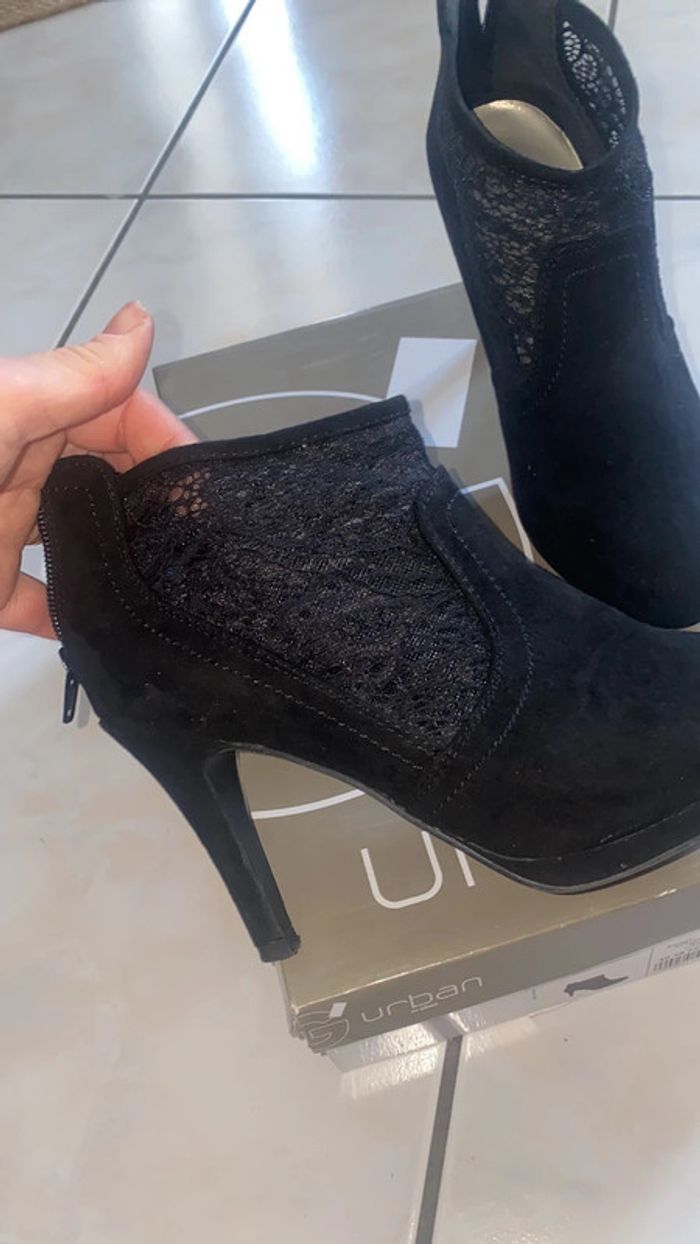 Bottines à talons en dentelle, taille 36 gémo - photo numéro 2