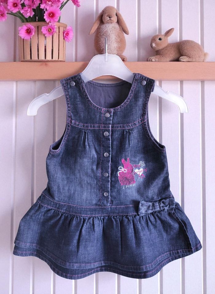 3 POMMES - ENSEMBLE 2P BÉBÉ FILLE BRODERIES LAPIN & COEURS, VOLANTS & NOEUD 12M - photo numéro 6