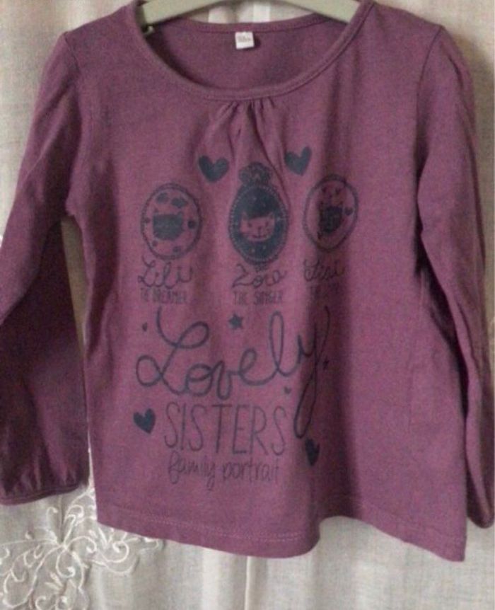 T-shirt violet /marine 2 ans