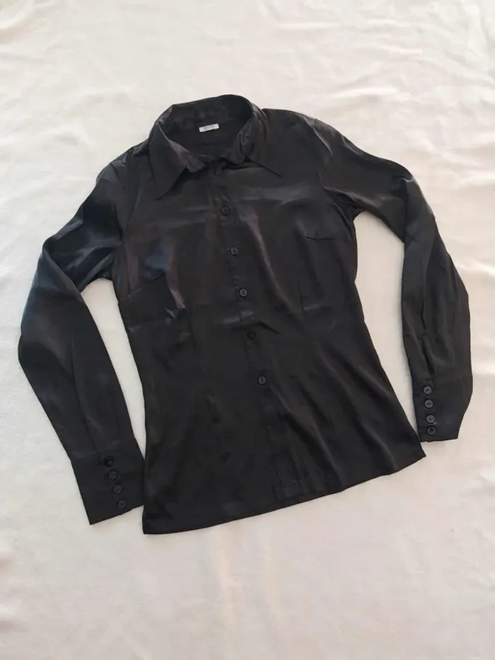 Chemise satiné noire T38