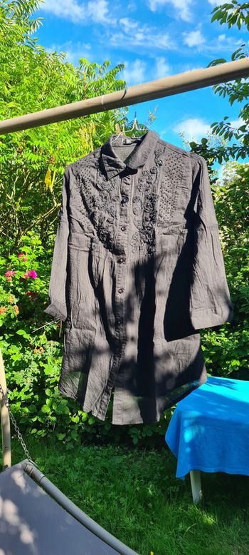 chemise noir brodé f quatre Taille M