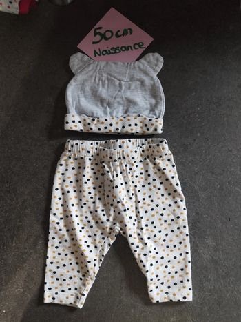 Ensemble bonnet + pantalon 50/56