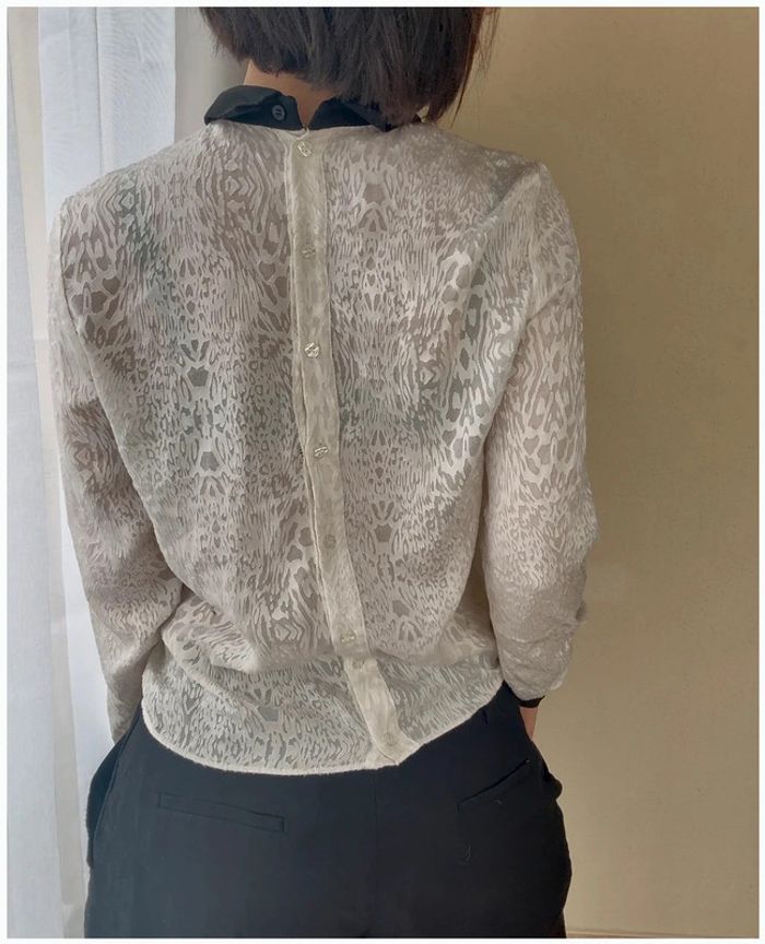 Chemisier IKKS blanc et noir taille S très bon état - photo numéro 2