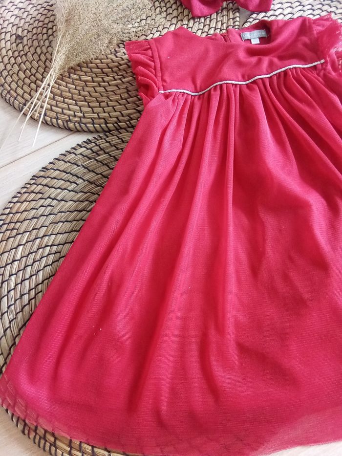 Robe rouge doublée avec tulle à paillettes + bandeau Sergent Major - photo numéro 3