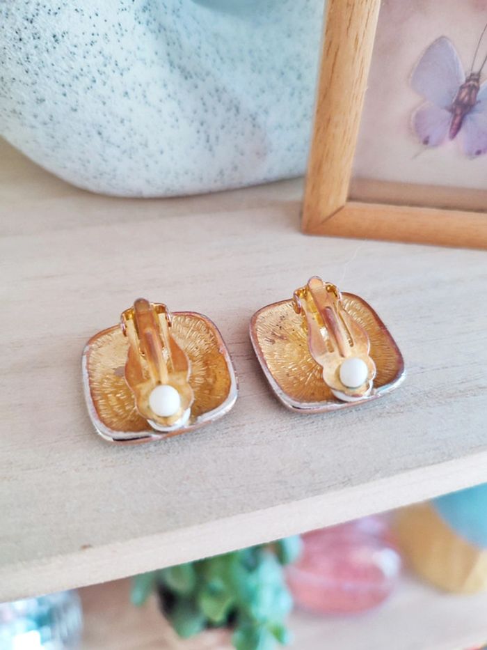 Boucles d'oreilles a clips vintage - photo numéro 2