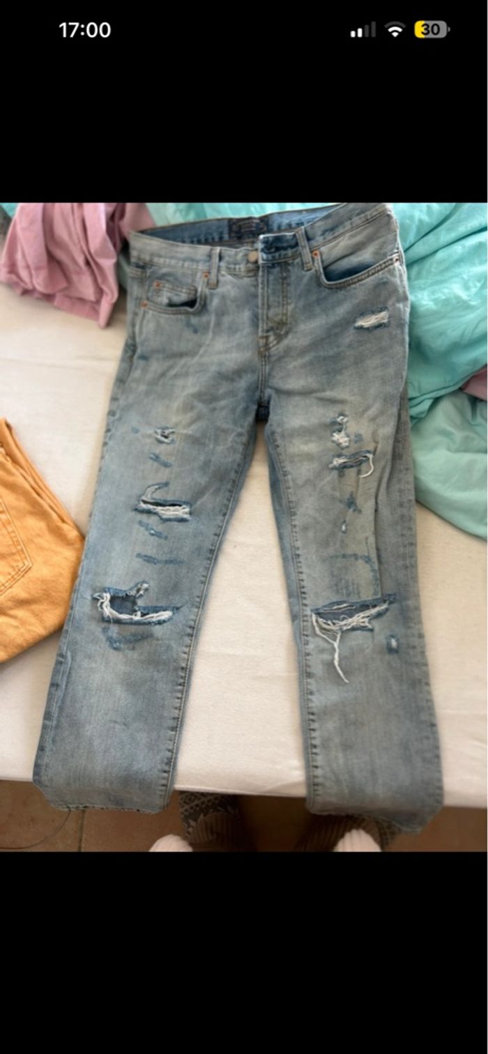 Jeans Zara 1 skinny l’autre ample taille basse - photo numéro 3