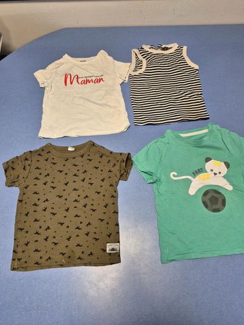 Lot 4 tee shirt manche courte 24 mois