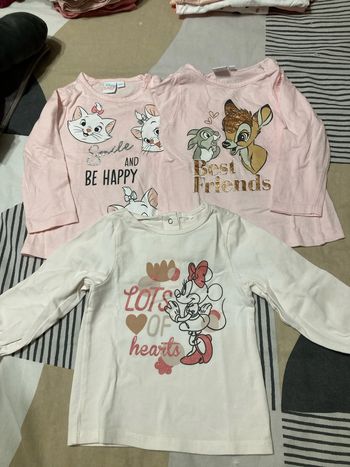 Lot de 3 tee shirt manches longues bébé  fille