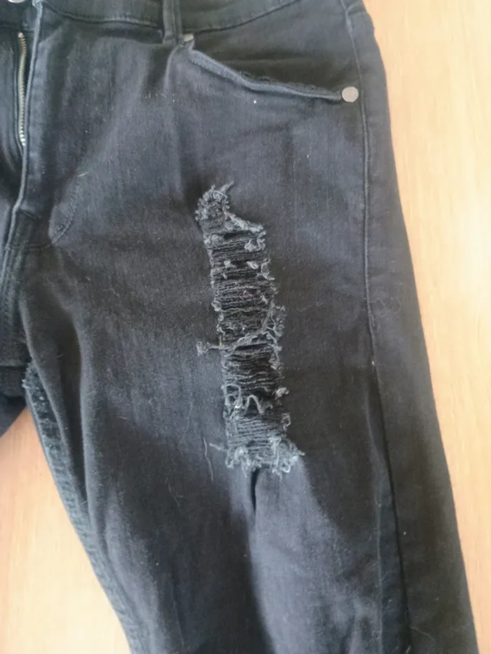 Jean noir skinny déchiré Six Values Denim – T38 - photo numéro 4