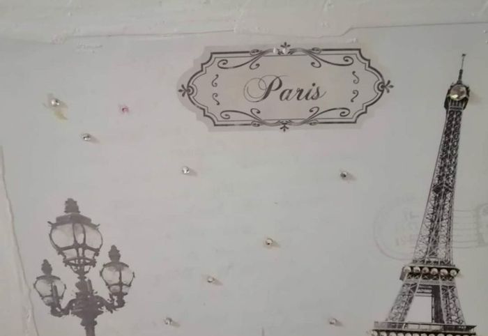 Toile fond blanc tour Eiffel Paris strass BE 🗼 - photo numéro 5