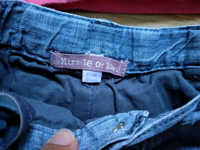 Ensemble débardeur rose et short en jean. Bébé 6 mois - photo numéro 6