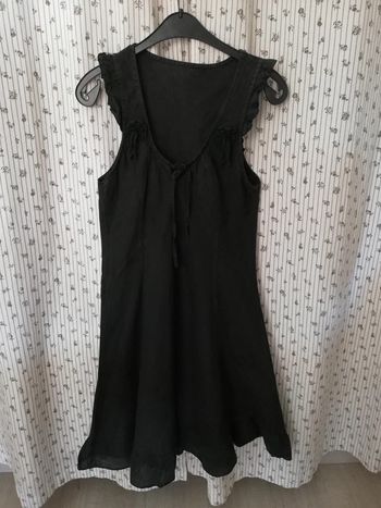 Robe bohème en lin noir  T 36