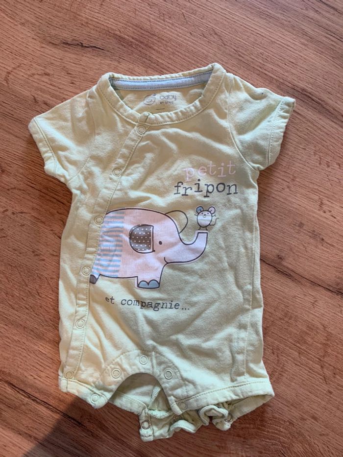Barboteuse été vert anis bébé 1 mois baby by Gemo