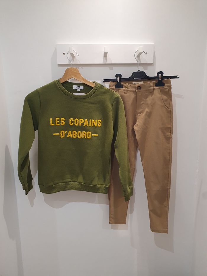 Pantalon Chino matière stretch camel Taille 14 ans - photo numéro 5