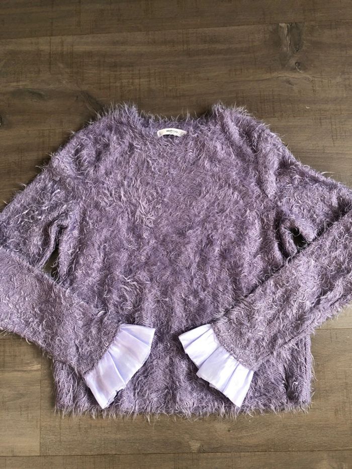 Pull lilas mango duveteux taille S