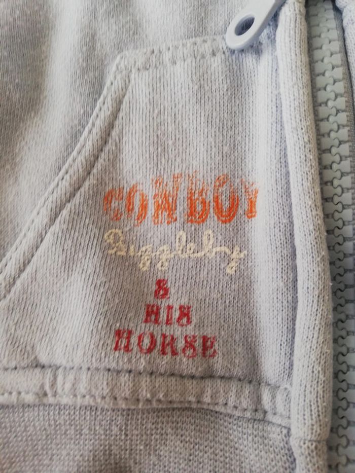 Jogging sweat à capuche zip et pantalon bleu 1 mois - photo numéro 3