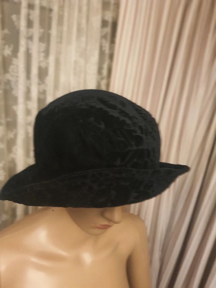 Chapeau noir style velour taille unique M - photo numéro 5