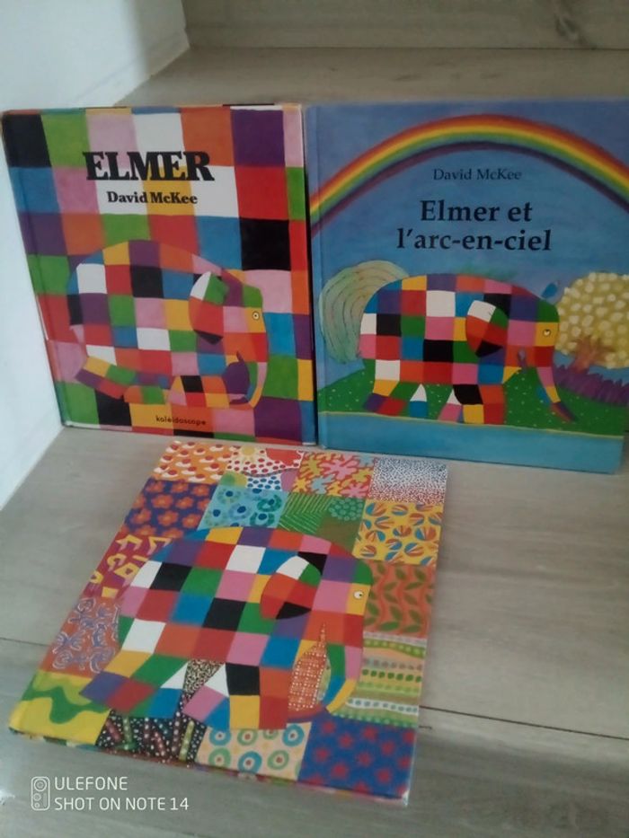 Lot de 3 livres Elmer David McKee