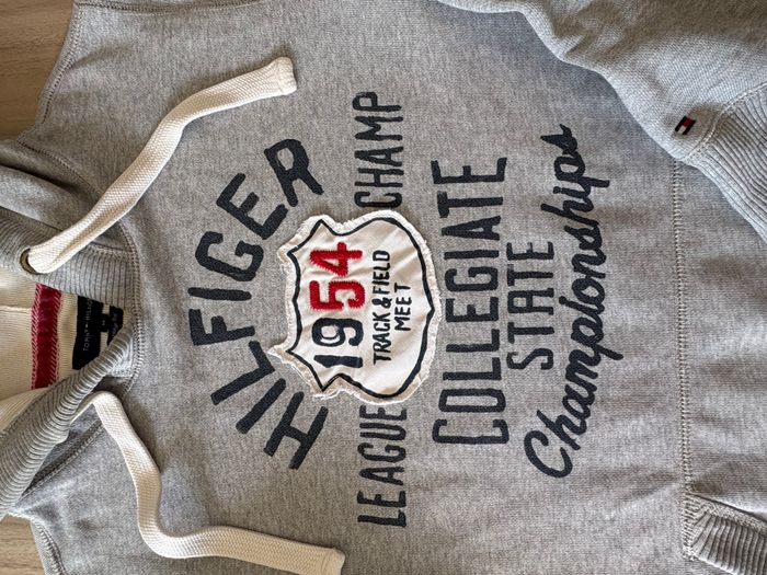 Sweat Tommy Hilfiger à capuche – Couleur gris chiné - Vintage Fit - Taille M - photo numéro 4