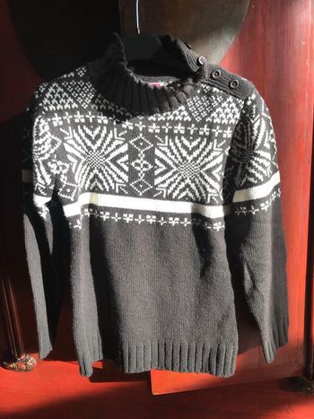DPAM pull taille 12 ans marron et blanc