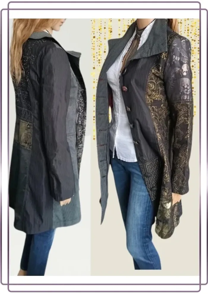 Trench Desigual style casual ,coupe droite cintrée ,col haut - photo numéro 2