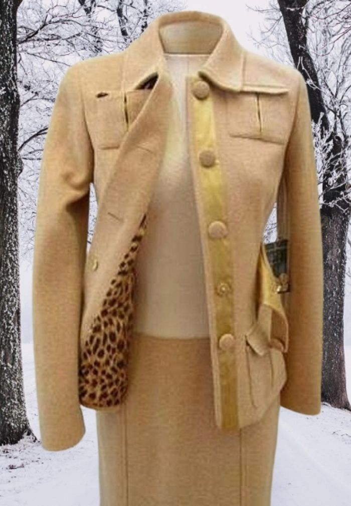 ETCETERA - NEW - TAILLEUR FEMME 3P LAINE SABLE GRANITÉ & FANTAISIES 38/40 OU 6US - photo numéro 5