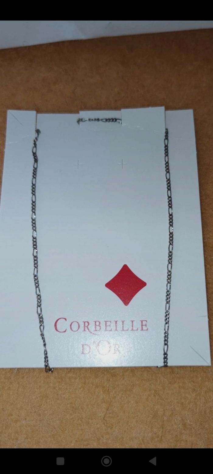 Collier argent 925 corbeille d'or - photo numéro 2