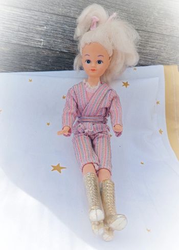 80 Poupée mannequin doll perle delavennat blonde blond hair botte doré